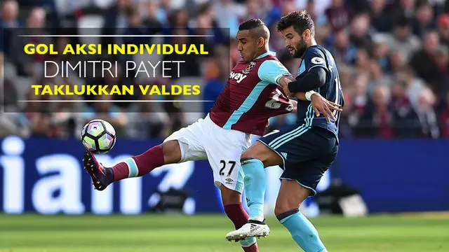 Video gol aksi individual Dimitri Payet yang taklukkan kiper Victor Valdes saat West Ham United vs Middlesbrough, Sabtu (1/10/2016).