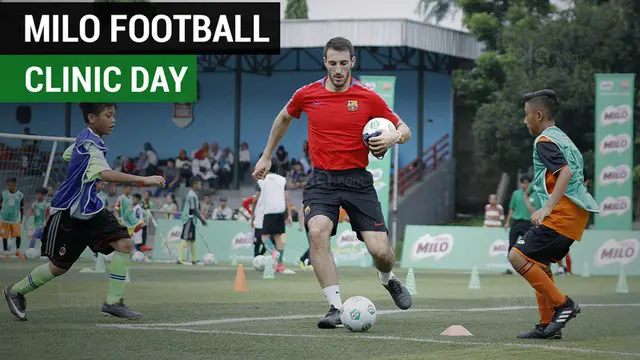 Berita video ratusan anak yang mengikuti MILO Football Clinic Day 2017 dilatih seperti Lionel Messi oleh pelatih dari FCBEscola, Sabtu (16/12/2017).