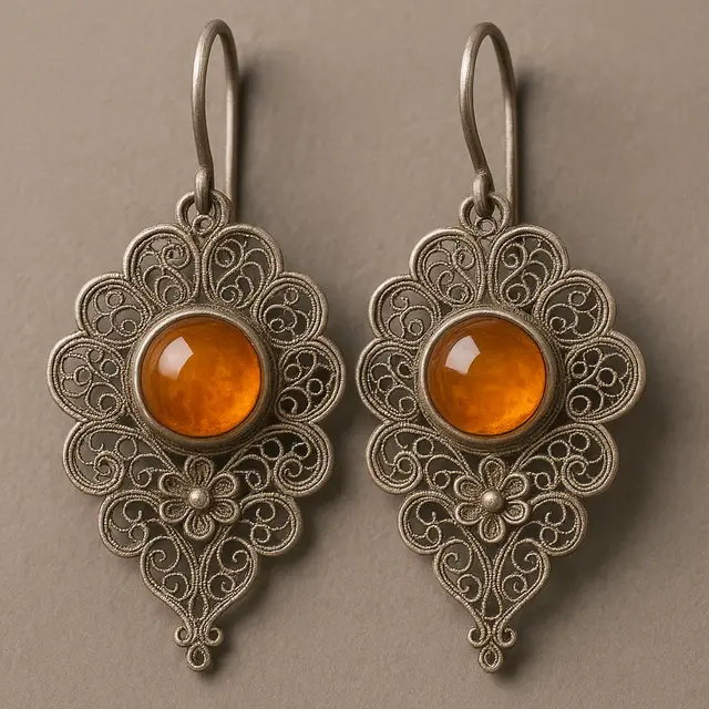 Anting Vintage dengan Batu Amber (Foto: ChatGPT)