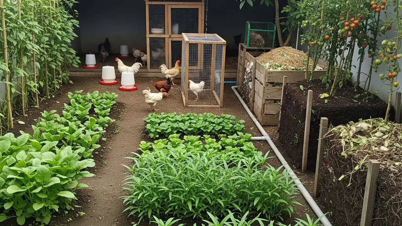 Siklus Pangan Mandiri dari Sayur, Ternak, dan Kompos di Halaman Rumah