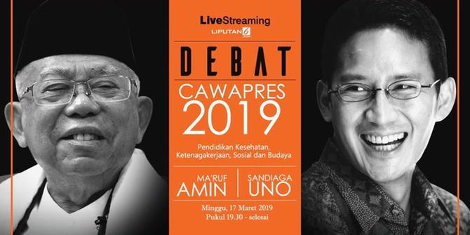 VIDEO: Debat Ketiga, Adu Amunisi Cawapres Ma'ruf Amin Vs Sandiaga Uno