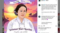 Postingan Presiden Jokowi di akun Instagram-nya mengucapkan Selamat Hari Kartini. (@jokowi)