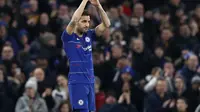 Cesc Fabregas menjalani laga terakhirnya bersama Chelsea saat menghadapi Nottingham Forest pada babak ketiga Piala FA, di Stamford Bridge, Sabtu (5/1/2019). (AP Photo/Alastair Grant)