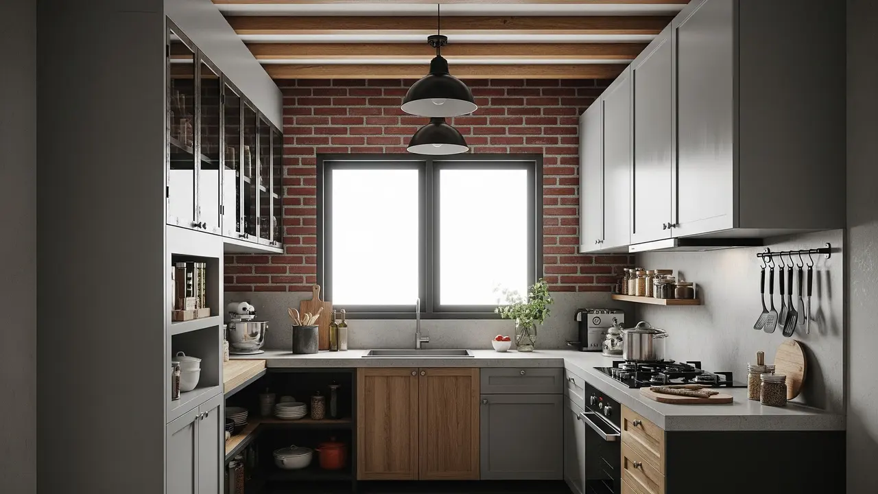 Dapur Industrial dengan Kabinet Fungsional