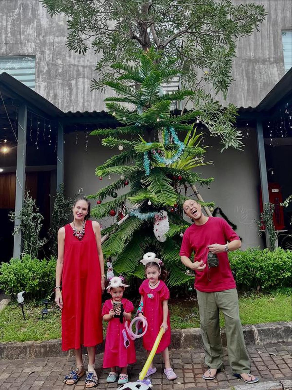 6 Potret Pohon Natal Nadine Chandrawinata di Halaman Rumah, Ditanam Sejak 2022