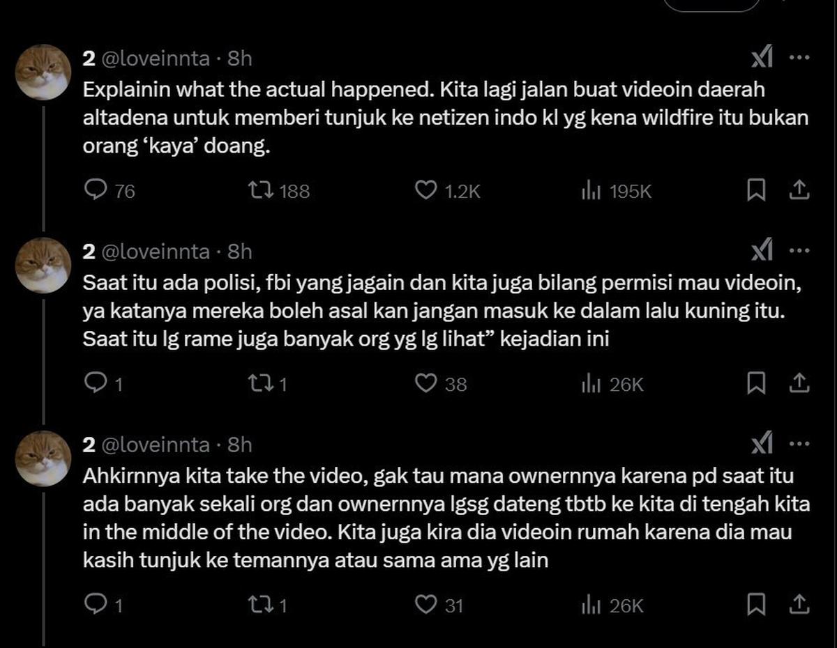 Cinta Kuya Klarifikasi Video Uya Kuya Ditegur di Area Kebakaran LA, Mengaku Sudah Izin Polisi & Minta Maaf