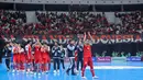 Di perempat final, Indonesia akan ditantang Vietnam. Tampak dalam foto, pemain Timnas Futsal Indonesia berkumpul untuk memberikan penghormatan kepada para suporter usai melakoni laga terakhir Grup A Piala Asia Futsal 2026 melawan Irak di Indonesia Arena, Kompleks Gelora Bung Karno, Senayan, Jakarta, Sabtu (31/1/2026). (Bola.com/Bagaskara Lazuardi)