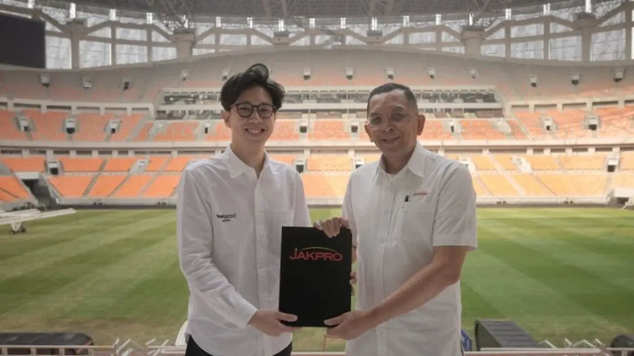 Direktur Bisnis dan Operasional Jakarta Propertindo I Gede Adi Adnyana dan CEO Feel Good Network Wisnu Satya Putra