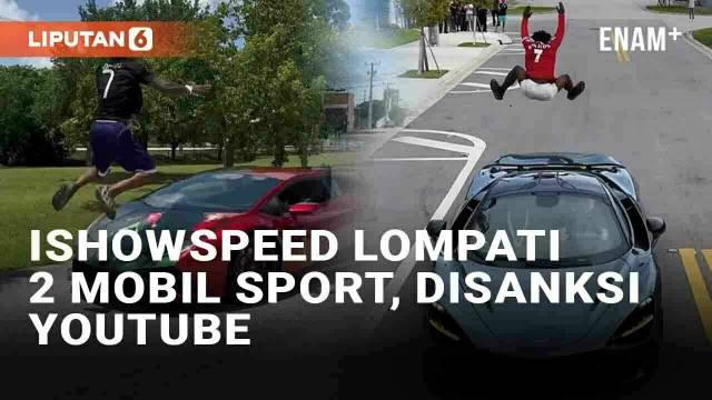 iShowSpeed membuat sensasi dalam siaran langsungnya di kanal Youtube miliknya. Ia melompati dua mobil sport yang ngebut, yakni Lamborghini dan McLaren. Meski berhasil menaklukkan kedua mobil sport tersebut, ia harus membayarnya dengan sanksi.