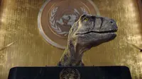 Dinosaurus di markas PBB juga meminta agar pemerintah tak fokus pada subsidi BBM. Dok: UNDP