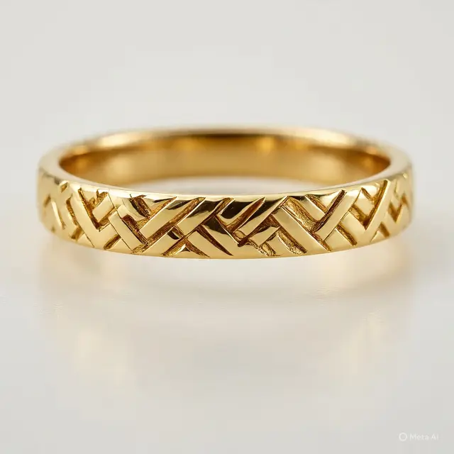 Cincin Emas Motif Ukiran Suku (Meta AI)