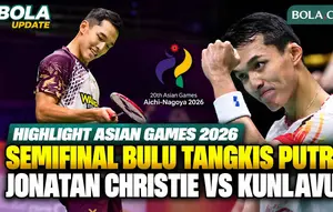 Highlight Jonatan Christie Lawan Kunlavut Vitidsarn di Semifinal Bulu Tangkis Putra Asian Games 2026