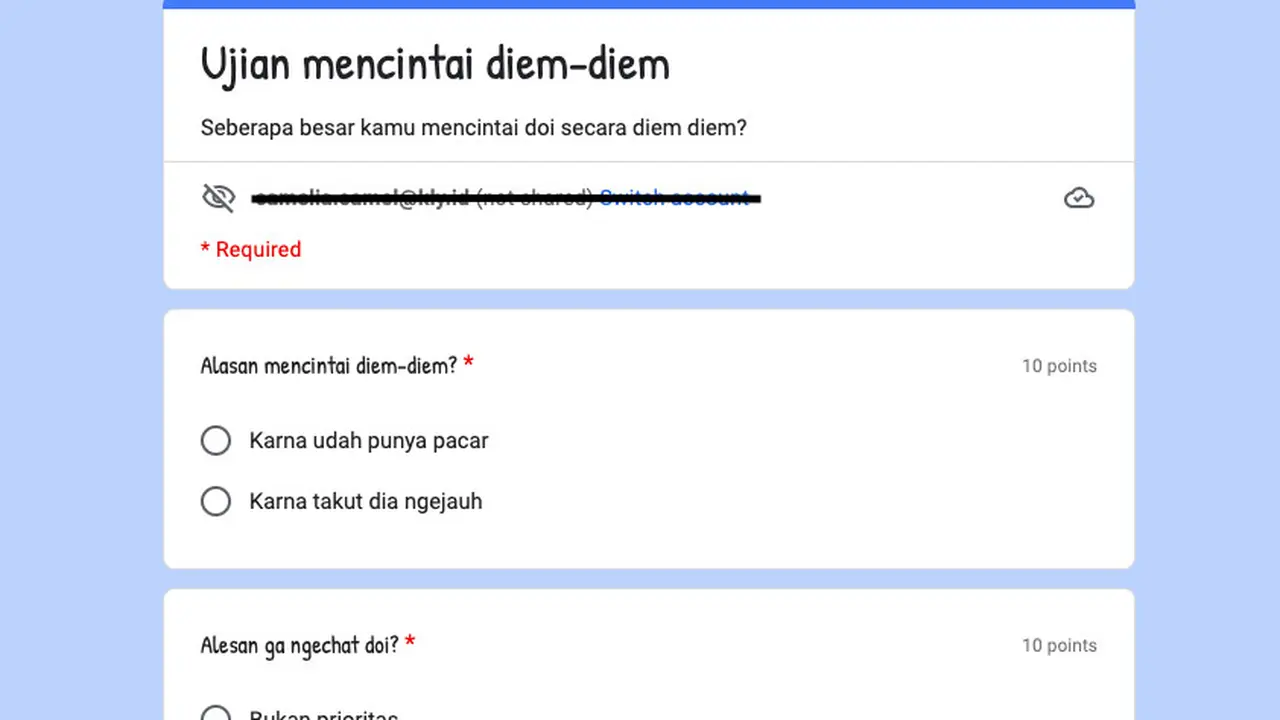 Ujian mencintai diem-diem