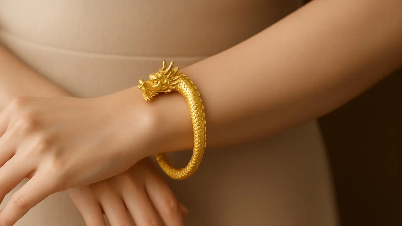 Model Gelang Emas Naga 916/Ilustrasi Gambar oleh AI