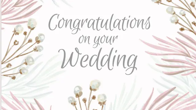 Ilustrasi ucapan selamat, happy wedding, selamat menikah