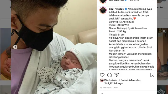 Unggahan Rizki 2R. (Foto: Instagram @da2_rizki123)