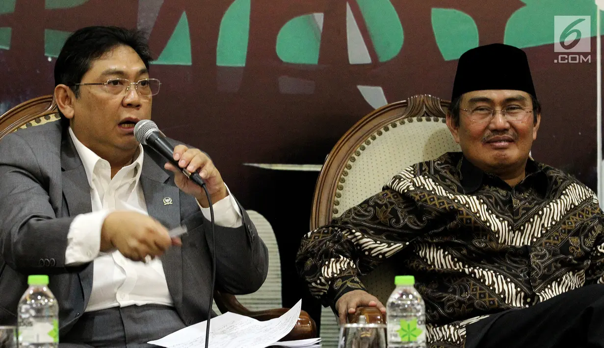 Wakil Ketua DPR RI dari Fraksi PDIP, Utut Adianto memberikan pendapatnya dalam diskusi Dialektika Demokrasi di Kompleks Parlemen, Senayan, Jakarta, Kamis (2/8). Diskusi tersebut membahas 'Kinerja Legislasi DPR RI'. (Liputan6.com/Johan Tallo)