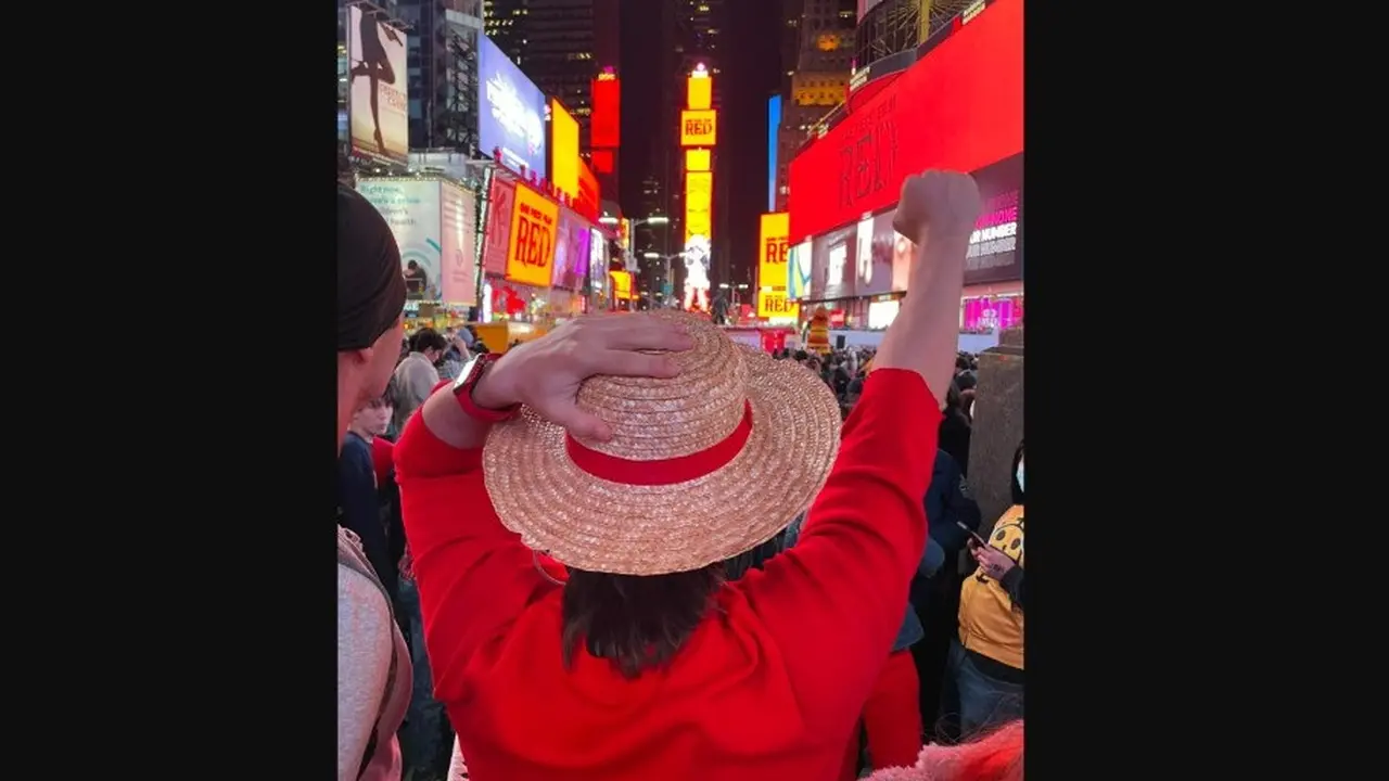 Ketika One Piece Film Red Ambil Alih Times Square New York, Amerika Serikat.
