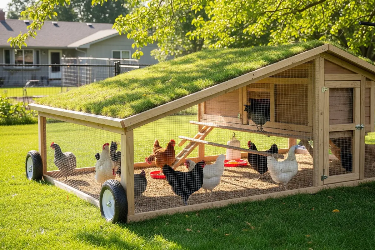Desain Kandang Ayam dengan Atap Rumput Hidup/Gemini AI