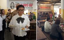 Ditemani Rektor dan Dekan UGM, Intip Momen Menlu Retno Marsudi Kunjungi Warung Makan Andalannya Semasa Kuliah