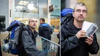 Dariusz Wlodarski diketahui sebagai orang pertama yang berhasil mendapatkan iPhone 6 di Apple Store kota Bristol, Inggris.