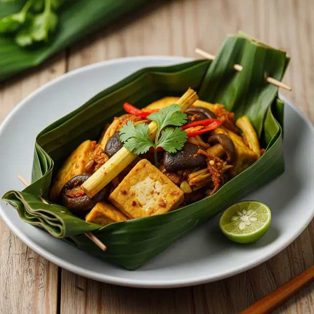 Resep Bumbu Pepes Tahu Jamur Pedas Gurih (Image by Gemini AI)