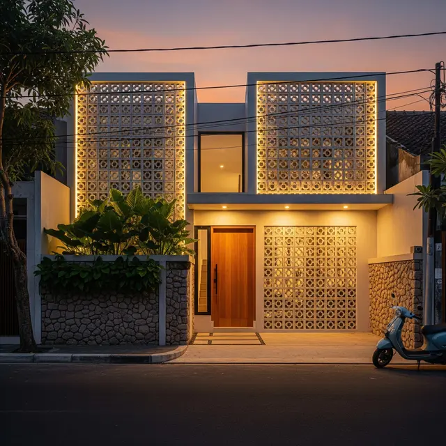 6 Desain Fasad Roster untuk Rumah yang Berhadapan Langsung dengan Jalan