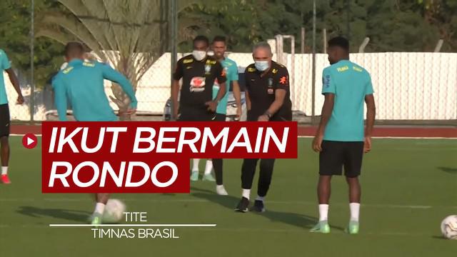 Berita Video, Pelatih Brasil Ikut Bermain Rondo di Sesi Latihan Jelan Copa America 2021