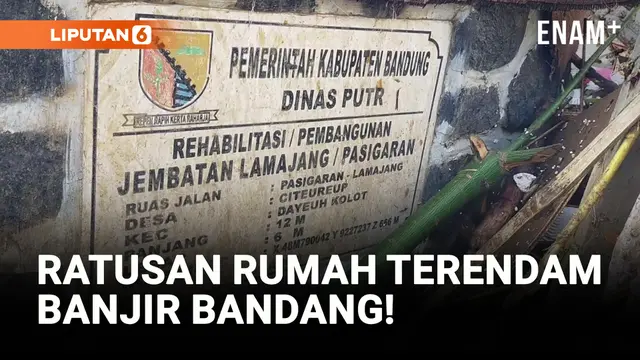 Banjir Bandang Rendam Ratusan Rumah di Bandung