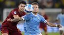 Lazio hampir memperbesar keunggulan di menit ke-83. Sepakan Ciro Immobile hanya melayang tipis di sisi kiri gawang AS Roma. Hingga laga usai, skor 3-2 bertahan untuk kemenangan Lazio. (AP/Andrew Medichini)