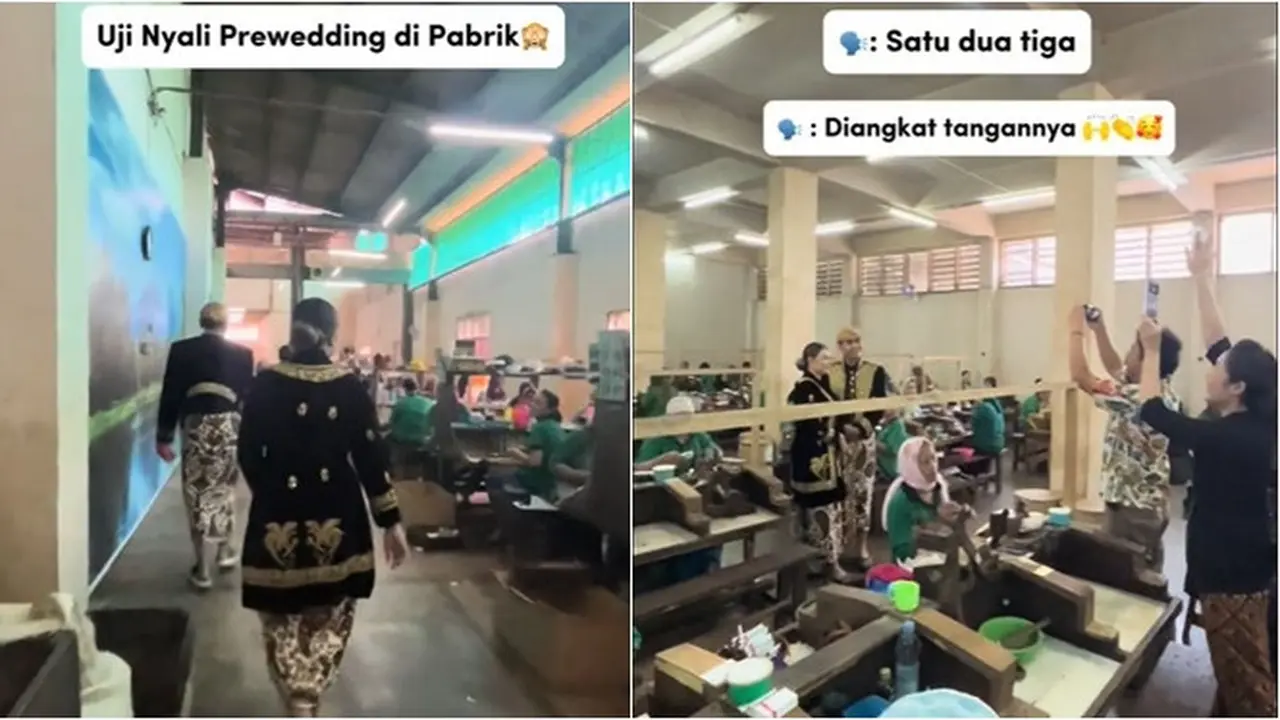 Viral Pasangan Kekasih Jalani Prewedding di Dalam Pabrik, Bertema Gadis Kretek