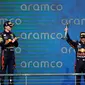 Max Verstappen dan Sergio ‘Checo’ Perez berhasil memarkirkan dua mobil Red Bull Racing Honda di Parc Ferme (ist)