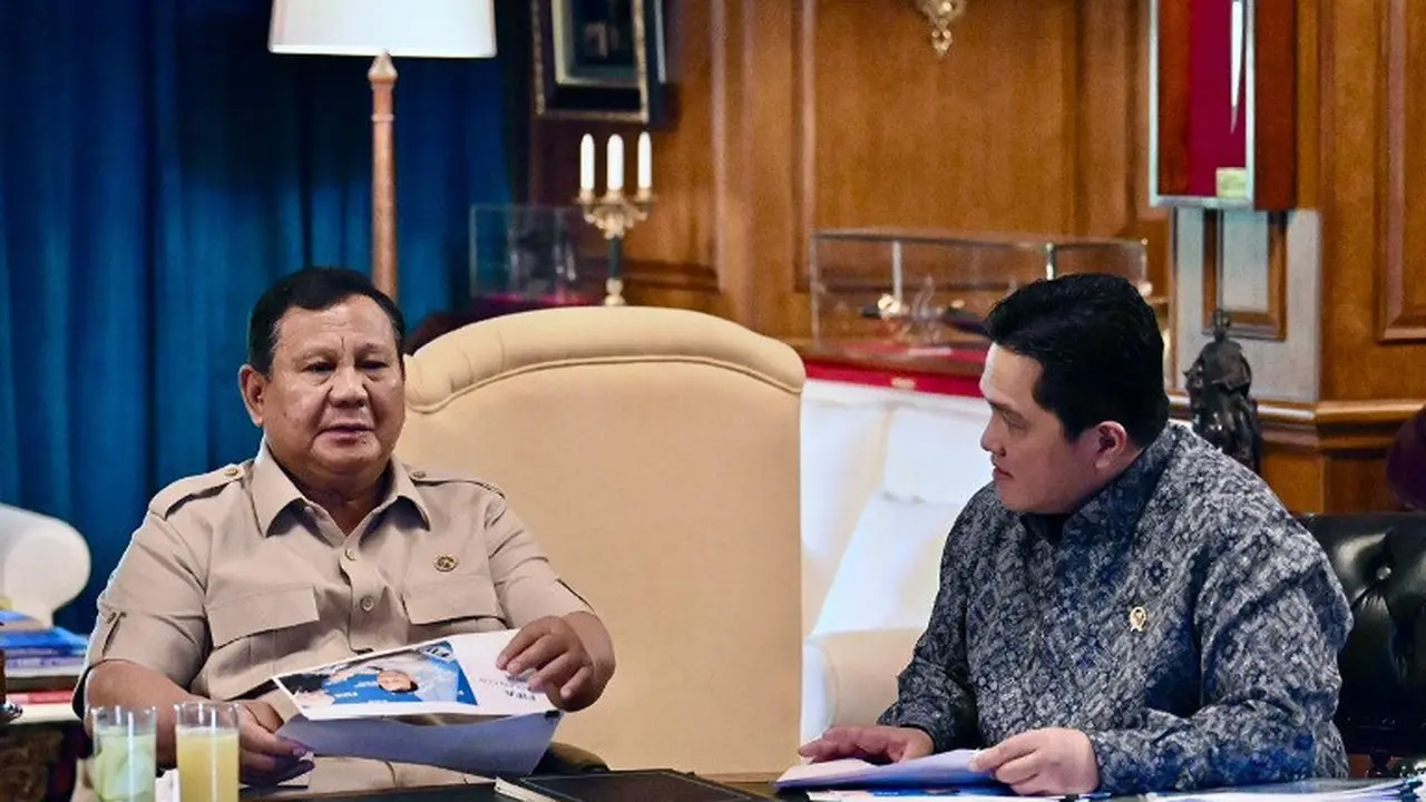 Menpora Erick Thohir bertemu Presiden Prabowo Subianto. (Istimewa).