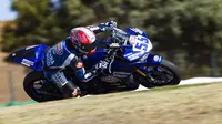 Galang Hendra belum beruntun di pengalaman pertamanya ikut balapan di WSSP 300 (dok: Yamaha)