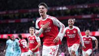 Gol tunggal Kai Havertz menjadi penentu tiga poin yang semakin mendekatkan The Gunners ke mahkota Premier League pertama mereka dalam 22 tahun terakhir. (John Walton/PA via AP)