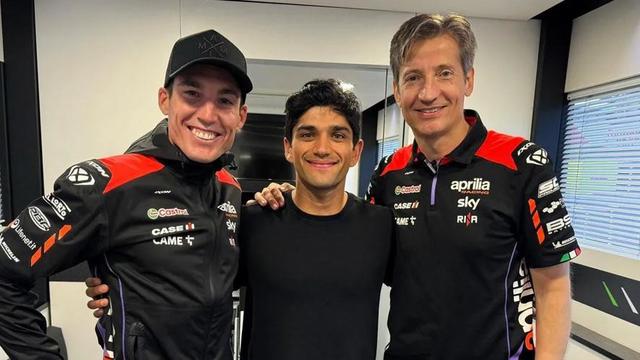Aleix Espargaro, Jorge Martin, dan Massimo Rivola (c) Aprilia Racing