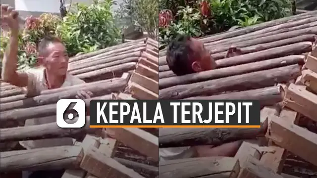VIDEO: Terlalu Semangat, Pria Ini Kena Apes Saat Pasang Rangka Atap