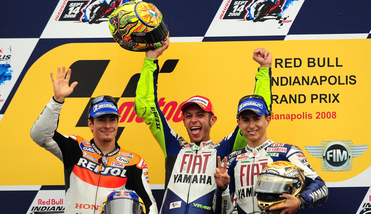 Setelah sempat gagal menjadi yang terbaik di musim 2006 dan 2007. Baru pada tahun 2008 dan 2009 The Doctor berhasil bangkit lagi dengan meraih gelar juara dunia. (AFP/Robert Laberge)