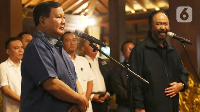 Surya Paloh Tiba di Hambalang, Langsung Temui Prabowo Subianto