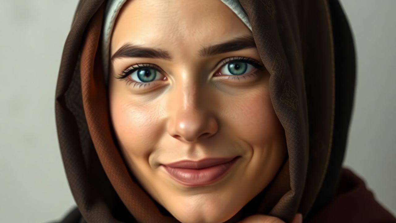 Ilustrasi Rebecca Brooke memakai hijab