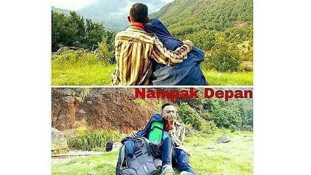 6 Foto Jomblo Pura-Pura Punya Pacar Ini Nyeleneh, Terniat