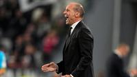 Massimiliano Allegri di laga Juventus vs AC Milan di pekan ke enam Serie A 2025/2026 di Allianz Stadium, Senin (06/10/2025). (Fabio Ferrari/LaPresse via AP)