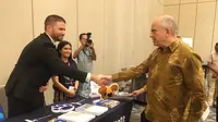 Duta Besar AS untuk Indonesia, Joseph R. Donovan Jr., saat membuka pameran pendidikan S2 dan S3 Amerika Serikat "U.S. Graduate Fair 2019" di Hotel Sheraton, Jakarta, Sabtu (21/9/2019). (Liputan6.com/Afra Augesti)