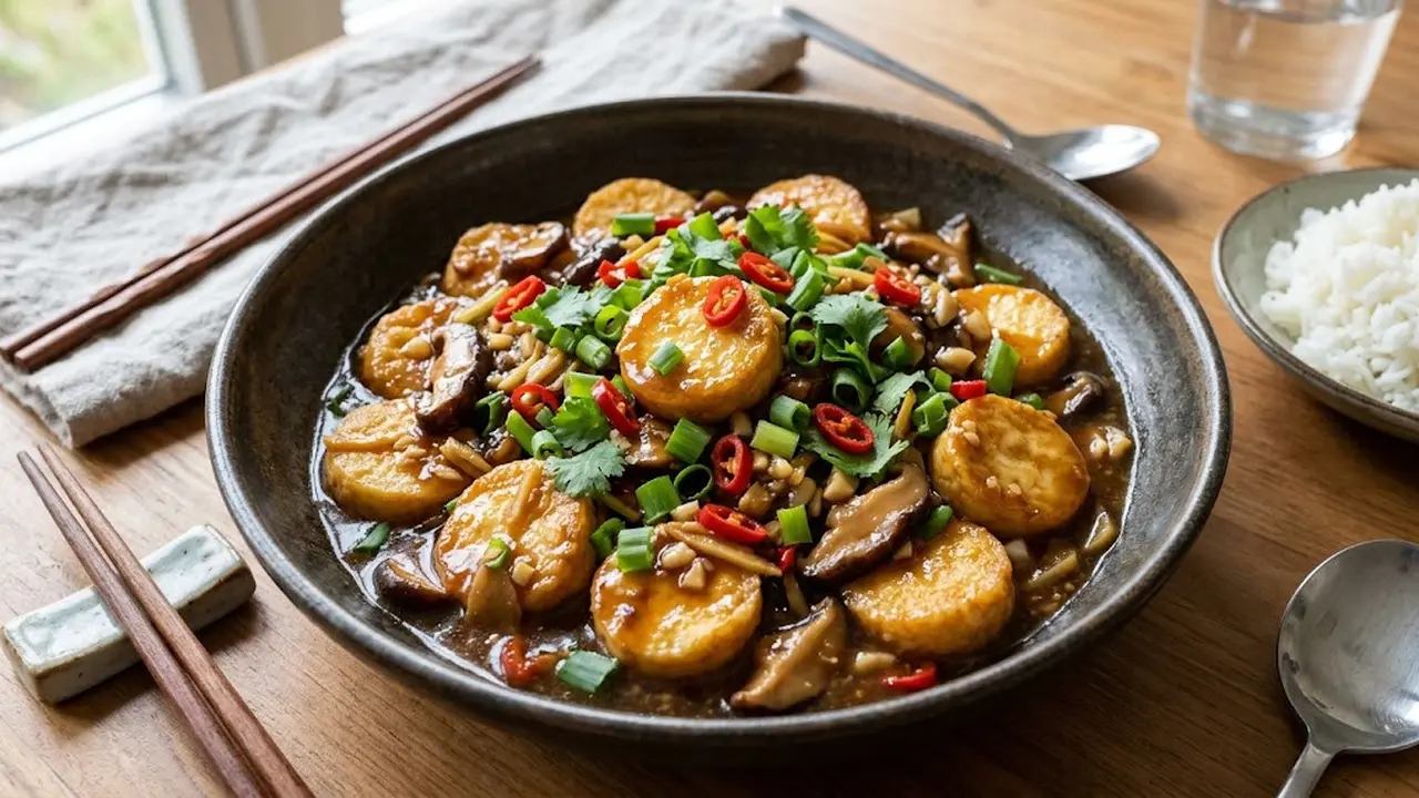Resep Egg Tofu Saus Tiram