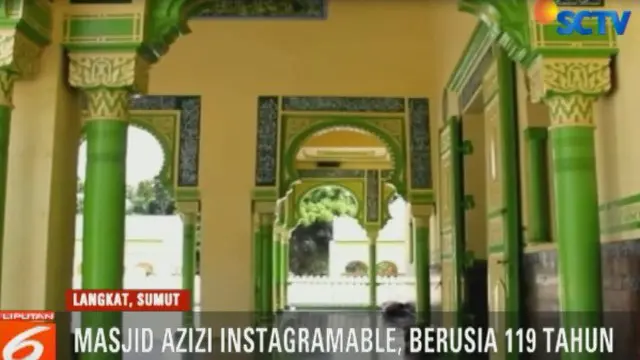 Masjid Raya Azizi yang terletak di jalan lintas Sumatra Medan-Aceh, di Kecamatan Tanjung Pura, Langkat, cocok untuk tempat berfoto sambil ngabuburit. Apa pasal?