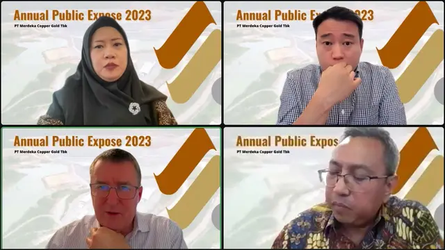 Paparan publik PT Merdeka Copper Gold Tbk (MDKA), Selasa, 13 Juni 2023. (Foto: tangkapan layar/Pipit I.R)