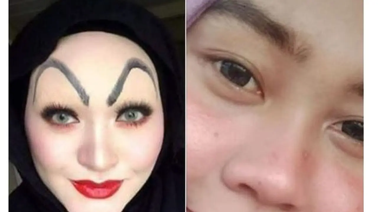 kalah tantangan, wanita ini berdandan aneh di hari lebaran
