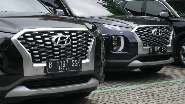 Desain grill all new Hyundai Palisade bikin tampilan mobil makin gagah (Arief A / Liputan6.com)