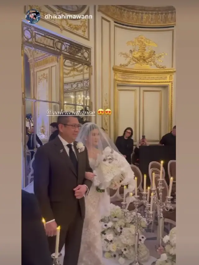 Pernikahan Kevin Sanjaya Sukamuljo dan Valencia Tanoesoedibjo di Paris (Sumber: Instagram/valenciatanoe)