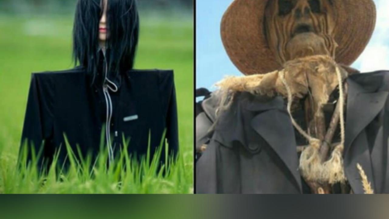 Menakutkan, Orang-orangan Sawah ini Dibuat Mirip Hantu Sungguhan